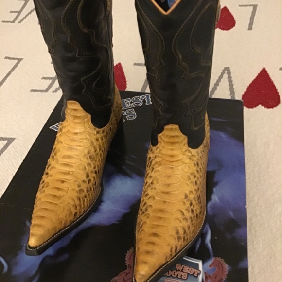 Wild West cowboy boots- Buttercup- Python - Picture 4 of 13